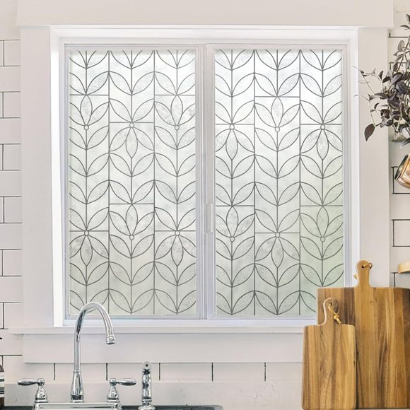 Artscape Orion | Privacy Window Film with Textured Leaded Glass Pattern | Non-Adhesive & UV Protection | Easy to Apply & Removable | 24 x 36 Inches | Made in USA