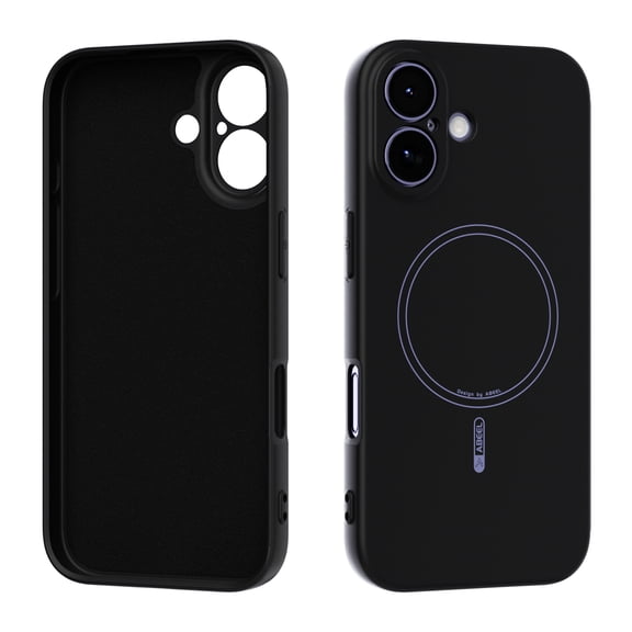 ELEHOLD Magnetic Liquid Silicone Case for Apple iPhone 17, Anti-Scratch Shockproof Soft Non-Slip Anti-Fingerprint Cover Wireless Charging Compatible,Black