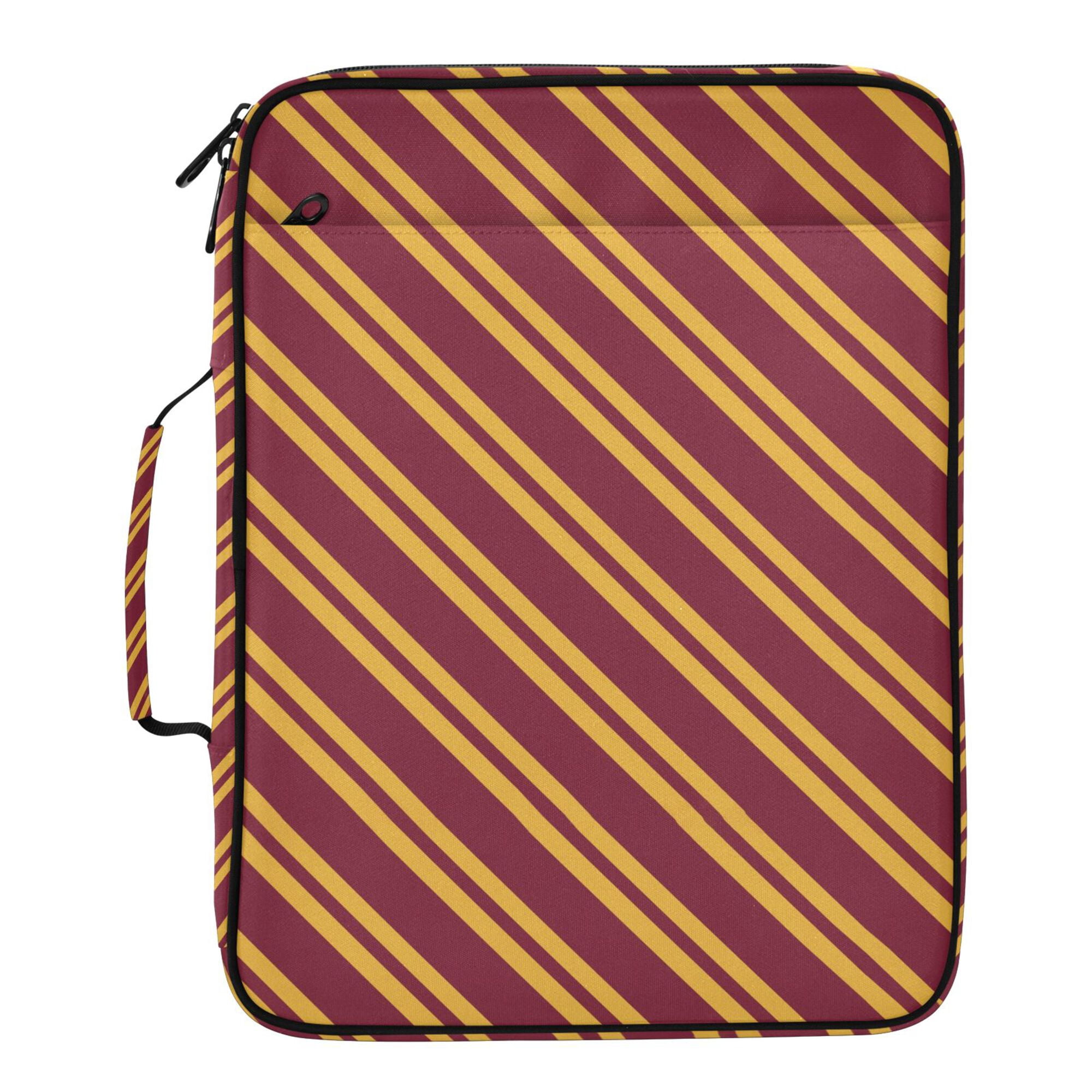 FORMRS Accordion File Folder A4 Size 7-Pocket Expanding Document Organizer Bag with 3 Ring Binder, Red Stripes Pattern