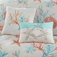 thumbnail image 5 of Madison Park Pebble Beach Coastal Pattern 7-Piece Queen Size 100% Cotton with Decorative Pillows Comforter Set , Coral, 5 of 11