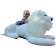 thumbnail image 1 of American Made Giant Stuffed White Lion 48 Inches Soft Made in USA America, 1 of 4