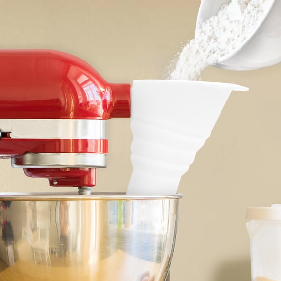 Silicone Flour Funnel for 4.5–5 Qt Tilt Head Stand Mixer Foldable Flour Funnel Attachment Dishwasher Safe for Kitchen Baking