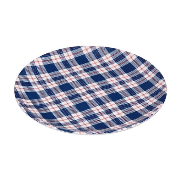 Certified International Patriotic Plaid Round Platter, 14-inches Diameter, Kitchenware and Accessories