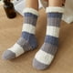 thumbnail image 4 of Beige Calcetines de invierno trenzados con forro de felpa para mujer, calcetines con forro de felpa, rayas de colores en contraste, suaves, esponjosos, cálidos, antideslizantes, me, 4 of 4