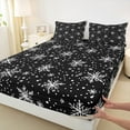 thumbnail image 3 of jejeloiu Kawaii Christmas Snowfalke Full Size Sheets,Geometric Polka Dots Bed Sheets,White Black Sheet Sets For Girls Teens,Super Cozy Room Decor,4 Pieces, 3 of 7
