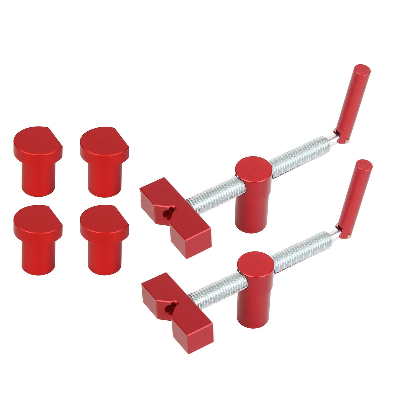 figatia 3/4'' Dog Hole Clamp Adjustable 20mm Dog Holes Stop Desktop Clip 2pcs Red with 4 dog
