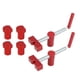 thumbnail image 3 of Abrazadera para perros de banco, abrazadera con orificio para perros de 3/4'' para carpintería, tope ajustable para banco de trabajo 2 piezas rojas con 4 perros, 3 of 8