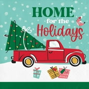 Christmas Cars Home for the Holidays Paper Beverage Napkins 16 Per Pack