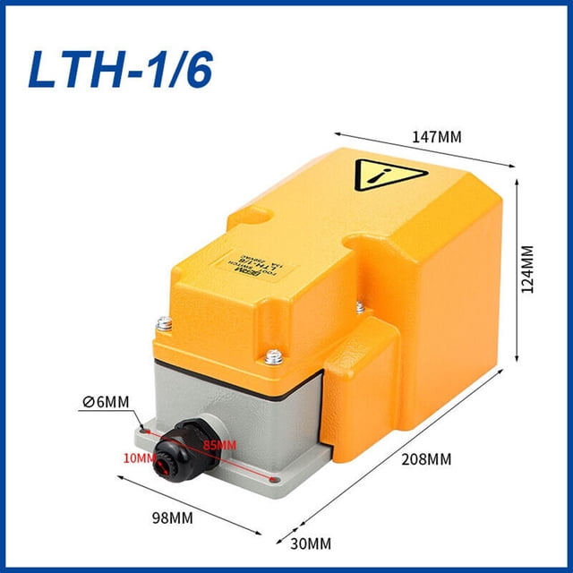Antislip Industrial Foot Operated Pedal Switch Footswitch Tool Momentary Lth-1/6