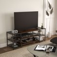 thumbnail image 2 of HOMCOM TV Stand for TVs up to 65" with Storage Shelf Rustic Brown, 2 of 10