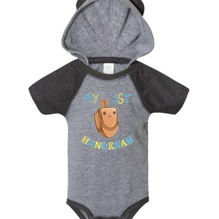 

Inktastic My First Hanukkah with cute dreidel Gift Baby Boy or Baby Girl Bodysuit