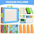 thumbnail image 3 of Freecat Easel for Kids, Toddlers' Double Sides Drawing Board with Blackboard & Whiteboard, Carry Case, Blue, Board Game,Birthday Christmas Gift for Kids Girls Boys 3-5 Years Old.(20"×11.5"×15.2"), 3 of 7