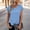 Light Blue, variant on Women Cotton Linen Crew Neck Short Sleeve Tunic, Side Slit Buttons Tee Shirts Tops Loose Fit, Linen Blouse for Women Gray S