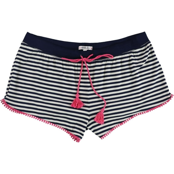 P.J. Salvage Womens Striped Pajama Shorts, Blue, Medium