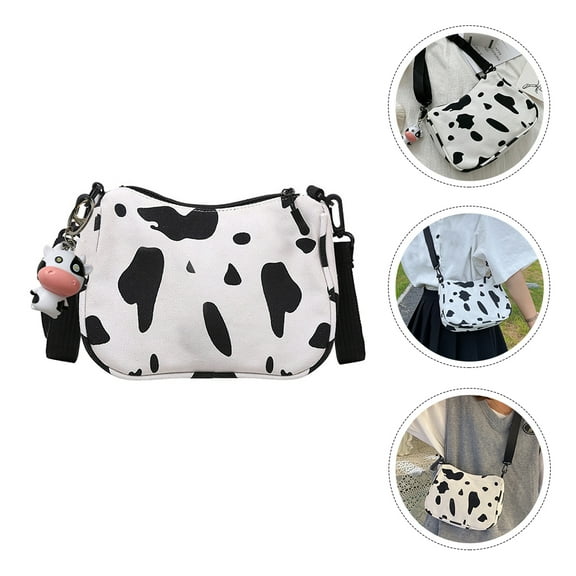 Soimiss cow tote bag women Single-shoulder Bag Japanese Style Canvas Portable 1Set Everyday Use