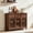 Brown, variant on Buildhom 48" Sideboard Buffet with 3 Glass Doors & Drawers, Adjustable Shelves Coffee Bar Cabinet for Dining Room, Living Room, Walnut