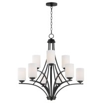 20036SWBK Maxim Lighting Deven - 9 Light 2-Tier Chandelier In Modern Style-32 Inches Tall and 32 Inches Wide-Black Finish -Traditional Installation