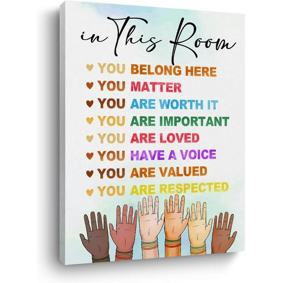 Motivational Classroom Wall Decor Canvas Wall Art Framed Paintings for Wall Decorations for Home Nursery School Office Diversity Posters for Classroom Pictures Wall Decor Prints for family and friends