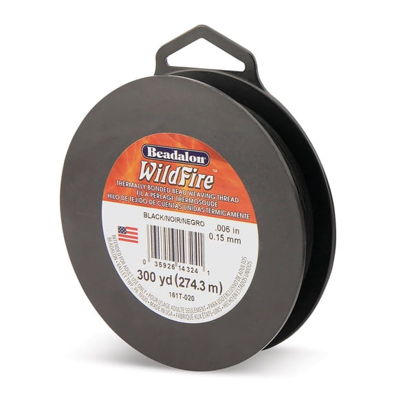 Beadalon WildFire Beading Thread - Black, 0.006", 300 yds