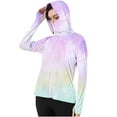 thumbnail image 2 of PNTUTB Women's Summer Fashion Gradient Color Lightweight Breathable Long Sleeve Thumb Loop Sun Protection Shirt, 2 of 6