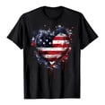thumbnail image 4 of TOWED22 American Flag Patriotic T-Shirt Women 4th of July Gift Shirt USA Flag Stars Stripes Graphic Short Sleeve Casual Tops(Black,S), 4 of 6