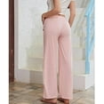 thumbnail image 5 of LYCY Women Soft Pajama Pants, Comfy Wide Leg Lounge Yoga Pants Stretch Sleeping knit Pajama Bottoms (Dusty Pink, Large), 5 of 5