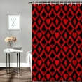 thumbnail image 3 of Shower Curtain Heart Lattice Check Buffalo Shower Curtains for Bathroom Decor Poker Game Red Shower Curtain Sets with Hooks Waterproof Fabric Bath Curtain Extra Long 84" X 72", 3 of 6