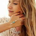 thumbnail image 2 of Harnais à Main Turquoise Bracelet Chaîne Lien Bracelet Bohème - Mariage, 2 of 7