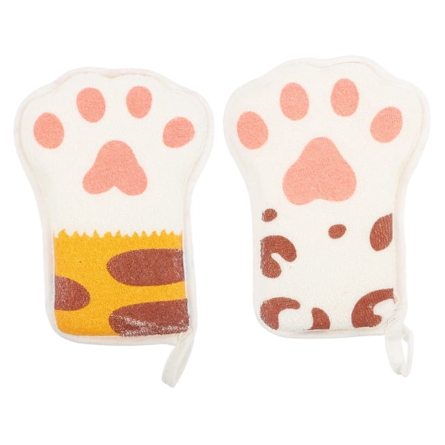 Esponja de toalla de dibujos animados de algodón para baño de patas, esponja Natural para baño, ducha, malla, esponja de baño, cepillo de malla exfoliante, 2 uds.