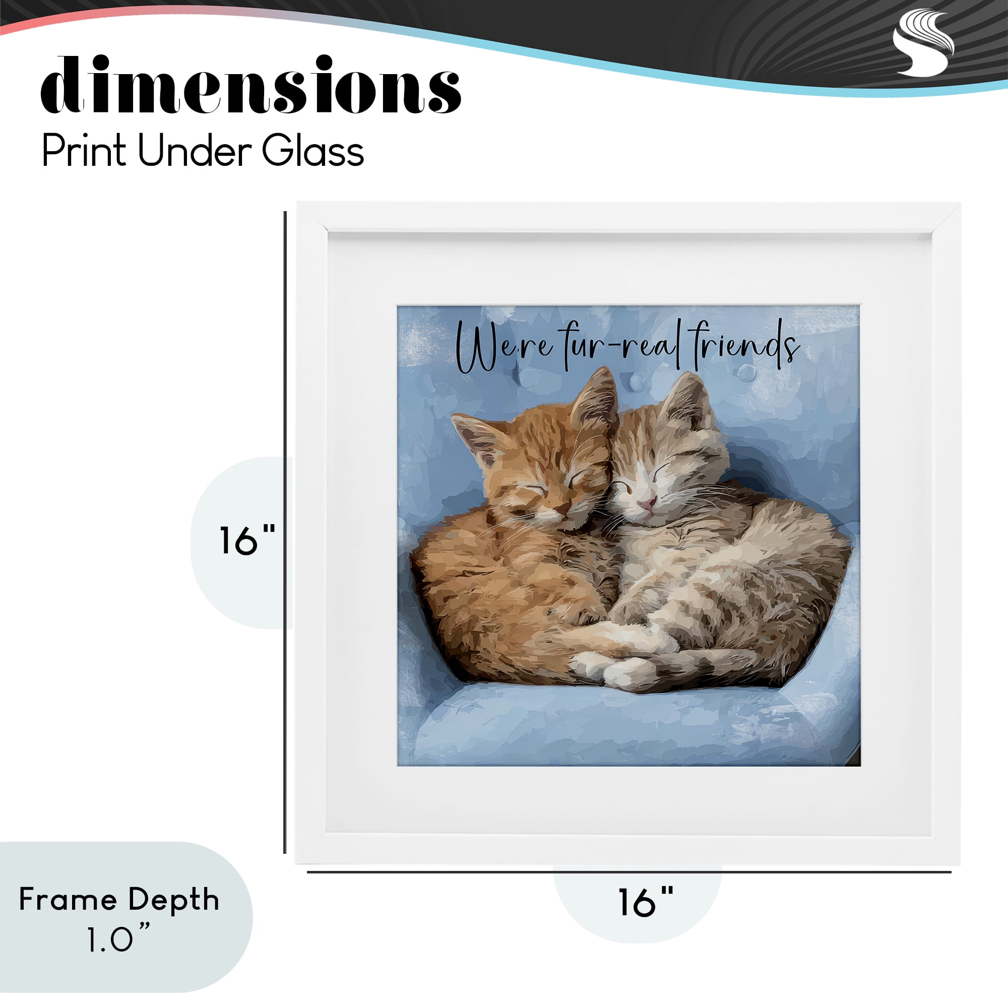 Stupell Industries We're Fur-Real Friends White Framed Print Under Glass, design by Kim Curinga