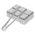 thumbnail image 5 of Toyvian Ice Metal Cube Set with Tong - Reusable Stainless Steel Stones for Drinks and Cocktails, 1 Set, 5 of 7