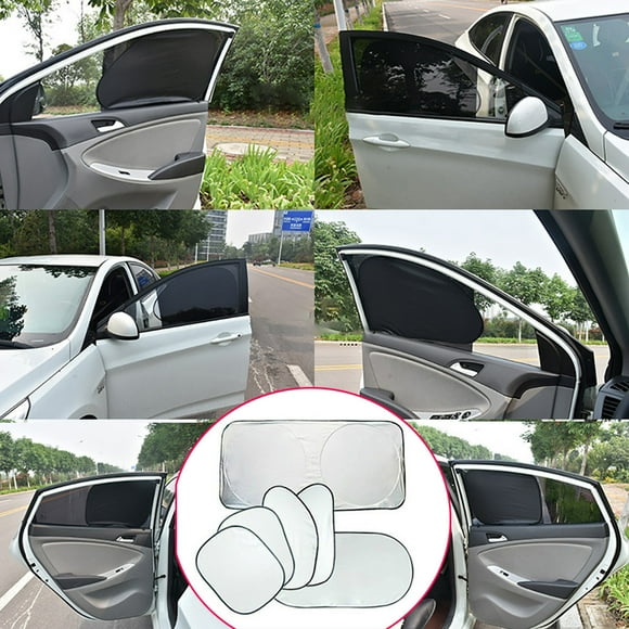 Car Sun Shade, Windshield Sun Shade Suv, Car Window Sun Shade Car Windshield Visor Cover Block Front+Side++Rear 6p, Silver-N