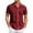 Wine, variant on Yiaimeir Men's Casual Short-sleeved Shirt Slim Fit Stylish Men's Hawaiian Print，Size M-3XL