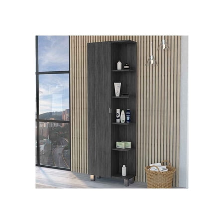 FM FURNITURE Los Angeles Linen Cabinet Five Shelves One Cabinet Divisions