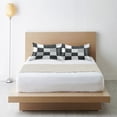 thumbnail image 6 of Yayeee Pillowcase King Size Set of 2 Satin Wrinkle Resistant Pillow Case, Black and Grey Plaid Pattern, 6 of 7