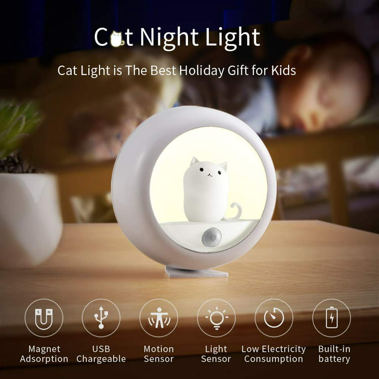 The Tiniest Tiger Motion Sensor Cat Night Light, White