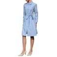 thumbnail image 4 of VESTIDO MIDI DE CAMISA A RAYAS CON MANGA LARGA Y CINTURÓN PARA MUJER INSPIRE CHIC, TALLA XL, AZUL, 4 of 5
