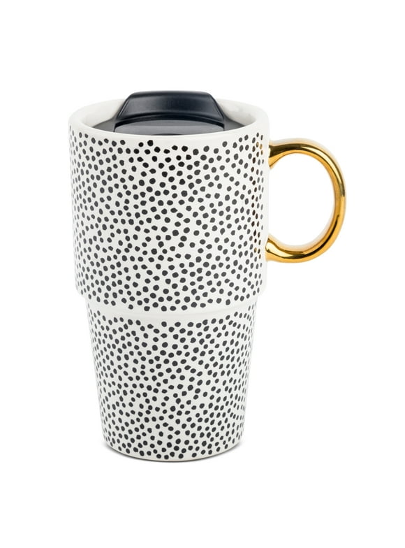 Thyme & Table Stoneware Dot 17oz Travel Mug
