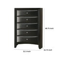 thumbnail image 3 of Ica 49 Inch Tall Dresser Chest, 5 Chambered Drawers, Felt Lined, Black- Saltoro Sherpi, 3 of 5