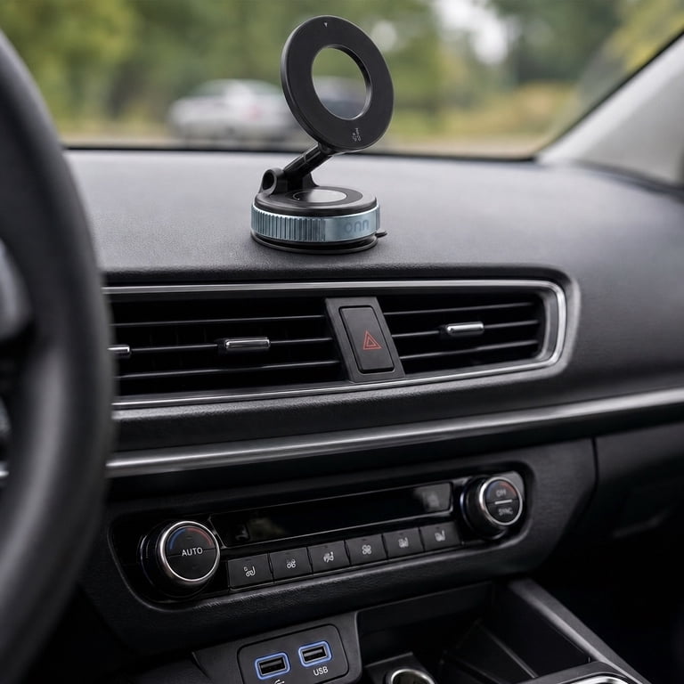 onn Magnetic Car Phone Mount, Dashboard & Windshield photo 2