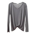 thumbnail image 3 of MHFRRA Camiseta de Manga Larga, Holgada, Informal, Básica, Cómoda y Suave, con Cuello Redondo para Uso Diario. Gris, 3 of 8