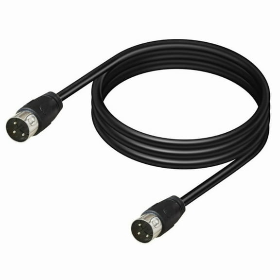 3 Pin DIN Male to Male Adapter Extension Cord Wire for Cosmetic Instrument Black