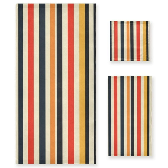 Three-Piece Towel Set Face Towel Towel Set Hand Towel Bath Towel Cotton Bath Towels Bath Towel Sets Hand Bath Towels Colorful Striped