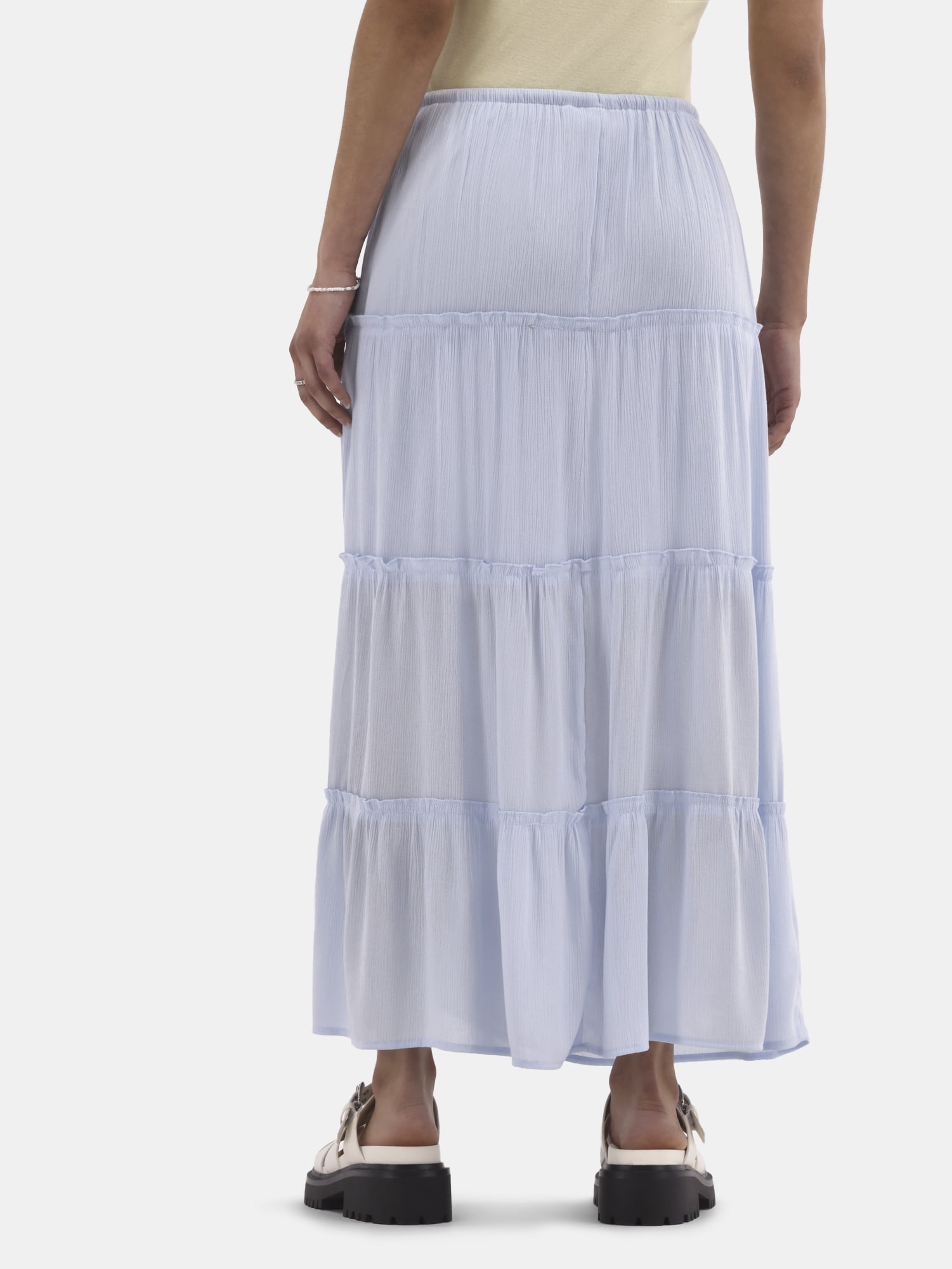 No Boundaries Tiered Maxi Skirt, Women's and Women's Plus