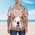 thumbnail image 4 of Bulldog Dog Lovers Florals Hawaiian Shirts For Men, Summer Short-Sleeve Relaxed-Fit Button-Down Shirts Xx-Large, 4 of 9