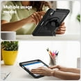 thumbnail image 4 of ELEHOLD Rugged Case For iPad Air 13-inch M3 (2025) / M2 (2024),360 Rotating Stand Hand Strap Shoulder Strap Pencil Holder Full-Body Heavy Duty Shockproof Protective Case,Black, 4 of 12