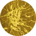 thumbnail image 1 of Ahgly Company Indoor Round Abstract Yellow Contemporary Area Rugs, 5' Round, 1 of 4