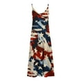thumbnail image 4 of Dvkptbk Robe du 4 Juillet pour Femmes Drapeau Américain Sans Manches Robe Maxi Col en V Ample Robe d'Été - Soldes d'Été Liquidation, 4 of 5