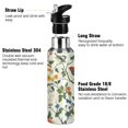 thumbnail image 3 of Yayeee 20oz Insulated Water Bottle Double Wall Stainless Steel with Flip Straw Lid, Light Green Floral Pattern, 3 of 7