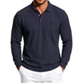 thumbnail image 5 of Rvasteizo Mens Collared Shirts Solid Casual Long Sleeve Collared Button Up Pocket Top for Fall Winter Daily S, 5 of 5